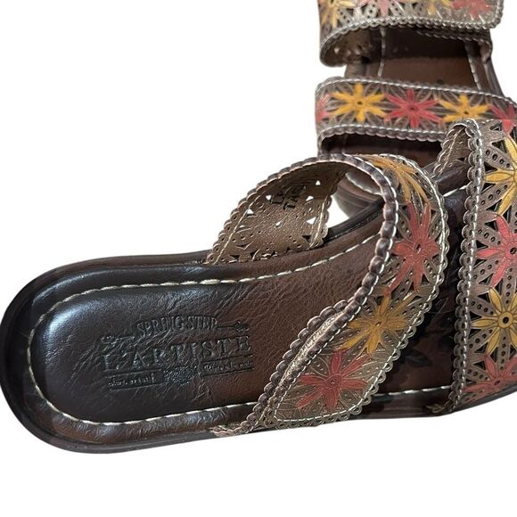 Spring Step L’Artiste Leather Strap Sandals W/ Floral Design, EU 37, US 6.5-7 - Picture 3 of 7